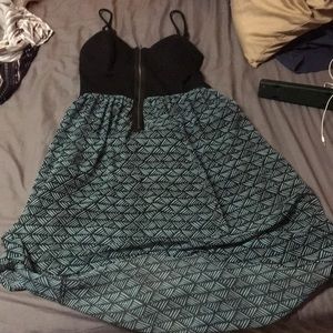 High low tank top dress with zipper in front